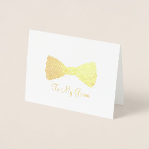 Tarjeta Con Relieve Metalizado A Mi Boda De Compromiso De Groom Bow Tie Bowtie