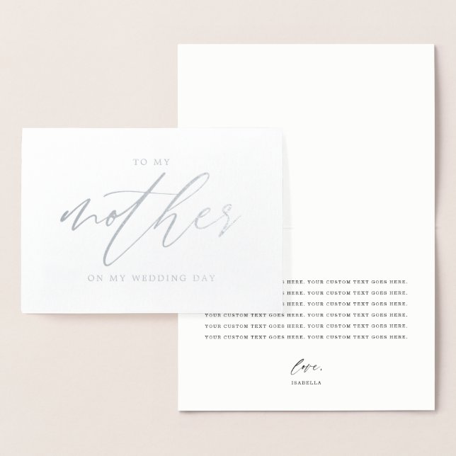 Tarjeta Con Relieve Metalizado A Mi Madre En Mi Día De Matrimonio (Relieve metali (Demostración)