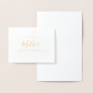 Tarjeta Con Relieve Metalizado A MI MADRE   En Nuestra Carta De Boda