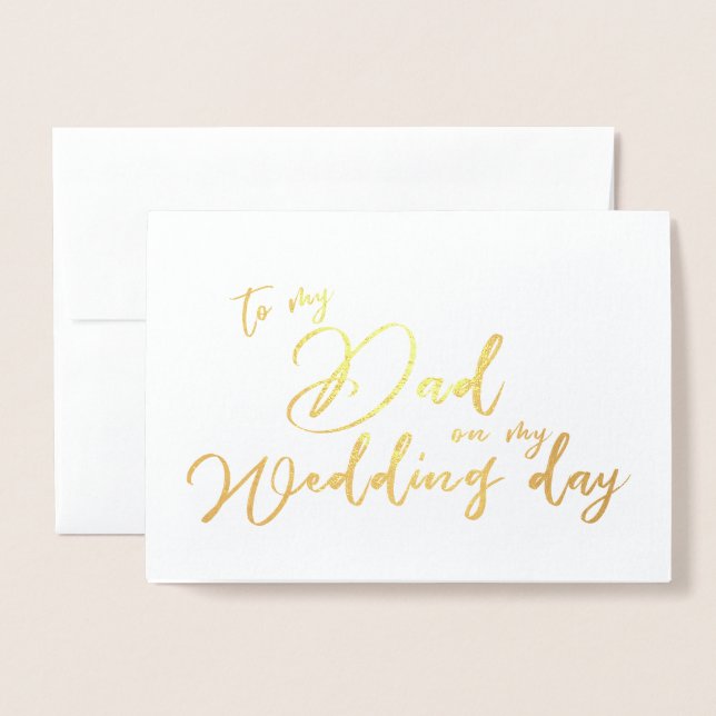 Tarjeta Con Relieve Metalizado A mi padre en mi día de bodas (Anverso con sobre)