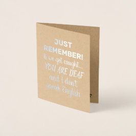 Tarjeta Con Relieve Metalizado Acuerdo de propuesta de Naughty Groom y Groomsman