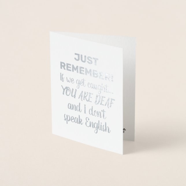 Tarjeta Con Relieve Metalizado Acuerdo de propuesta de Naughty Groom y Groomsman (Anverso)