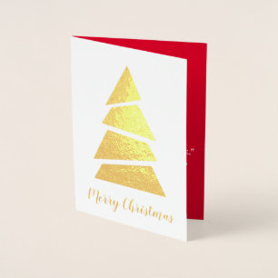 Tarjeta Con Relieve Metalizado Agradable árbol de navidad