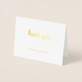 Tarjeta Con Relieve Metalizado Agradecimiento de Boda Corazón Simple Lindo