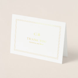 Tarjeta Con Relieve Metalizado Agradecimiento de Boda Elegante Tradicional