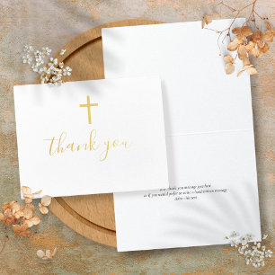 Tarjeta Con Relieve Metalizado Agradecimiento de letra elegante cristiana