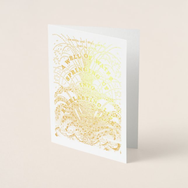 Tarjeta Con Relieve Metalizado Agua de la vida (Anverso)