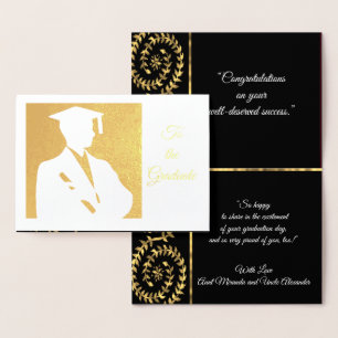 Tarjeta Con Relieve Metalizado Al graduado