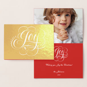 Tarjeta Con Relieve Metalizado Alegría a los Navidades de fotografía del Personal