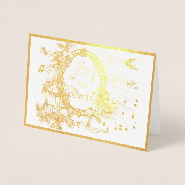 Tarjeta Con Relieve Metalizado Alegría a los Navidades de Relieve metalizado card (Anverso)