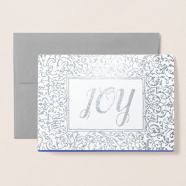 Tarjeta Con Relieve Metalizado Alegría. Navidades Holiday Luxury