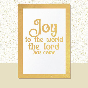 Tarjeta Con Relieve Metalizado Alegría Por El Oro De Los Navidades Religiosos