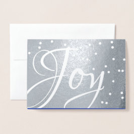 Tarjeta Con Relieve Metalizado Alegría. Snowy Village Navidades Luxury Real