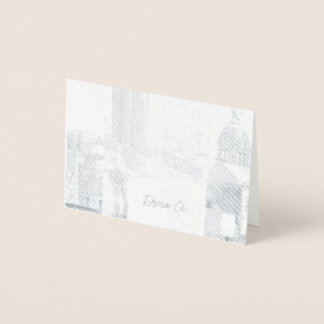 Tarjeta Con Relieve Metalizado Alentamiento inspirador de "Sigue tus sueños"