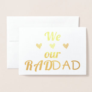 Tarjeta Con Relieve Metalizado Amamos a nuestro padre RAD   Relieve metalizado re