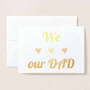 Tarjeta Con Relieve Metalizado Amamos a nuestro papá   Relieve metalizado real   
