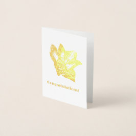 Tarjeta Con Relieve Metalizado Amarilis dorada