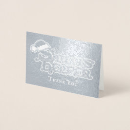 Tarjeta Con Relieve Metalizado Amigos gorras santas asisten a las vacaciones