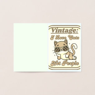 Tarjeta Con Relieve Metalizado Amo Los Gatos, No La Gente