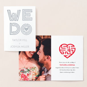 Tarjeta Con Relieve Metalizado Amor de labranza   Hacemos Boda de corazón de Maze