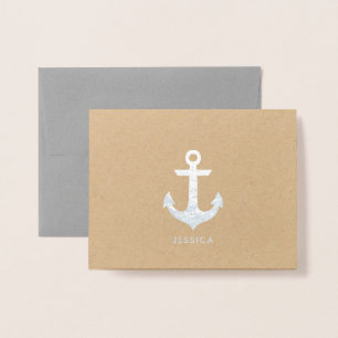 Tarjeta Con Relieve Metalizado Anchor Gracias