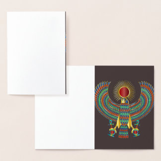 Tarjeta Con Relieve Metalizado Ancient Egyptian Postcard | Pharaonic Art Design b