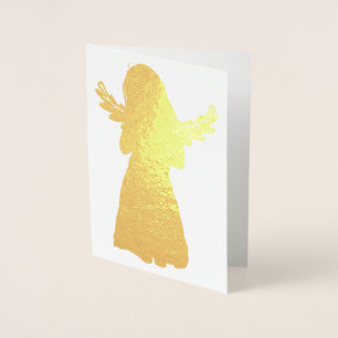 Tarjeta Con Relieve Metalizado Ángel Adorable