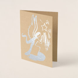 Tarjeta Con Relieve Metalizado Ángel de Plata