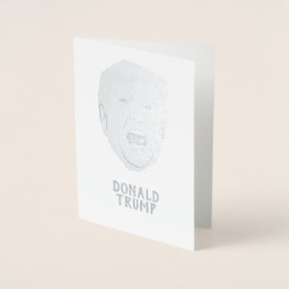 TARJETA CON RELIEVE METALIZADO ANGRY DONALD TRUMP PERSONALIZADO