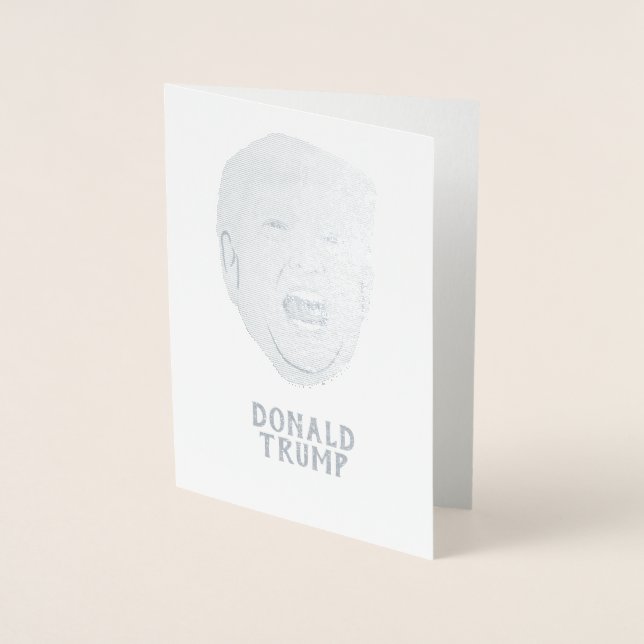 TARJETA CON RELIEVE METALIZADO ANGRY DONALD TRUMP PERSONALIZADO (Anverso)
