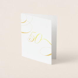 Tarjeta Con Relieve Metalizado Aniversario de aniversario de aniversario de oro d