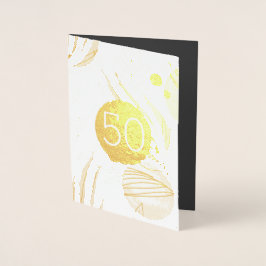 Tarjeta Con Relieve Metalizado Aniversario del Boda de Oro 50