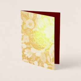 Tarjeta Con Relieve Metalizado Aniversario del Boda de Oro 50
