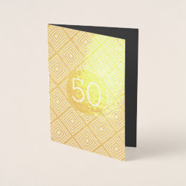 Tarjeta Con Relieve Metalizado Aniversario del Boda de Oro 50