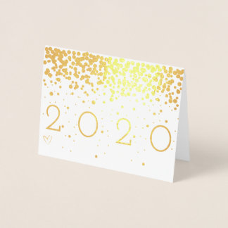 Tarjeta Con Relieve Metalizado Año Nuevo Confetti