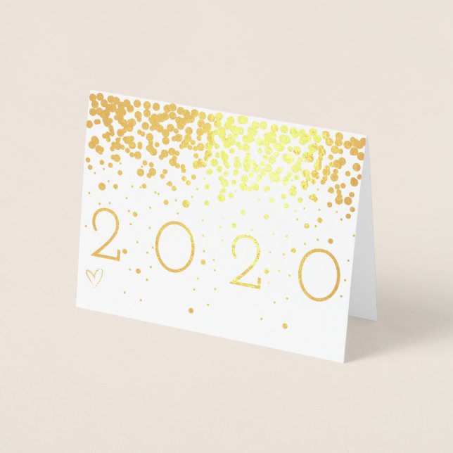 Tarjeta Con Relieve Metalizado Año Nuevo Confetti (Anverso)