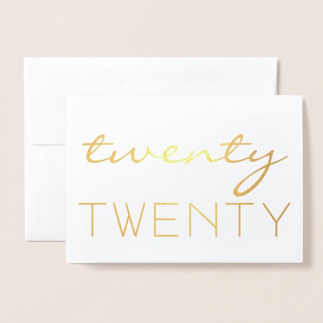 Tarjeta Con Relieve Metalizado Año Nuevo Feliz 2020 para los personalizados (Anverso con sobre)