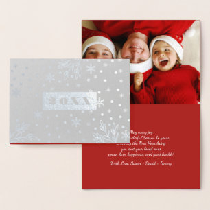 Tarjeta Con Relieve Metalizado Año personalizado Tarjeta de Relieve metalizado