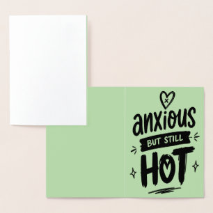 Tarjeta Con Relieve Metalizado Ansioso Pero Caliente