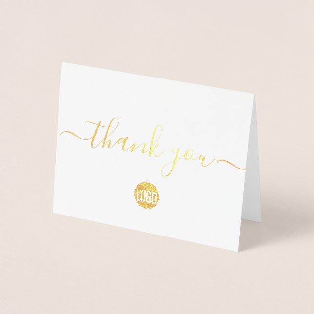 Tarjeta Con Relieve Metalizado Apreciación del cliente de personalizable Gracias (Anverso)