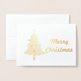 Tarjeta Con Relieve Metalizado Árbol de Navidad con Feliz Navidad