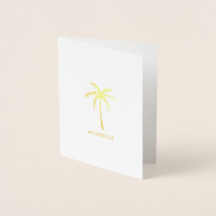 Tarjeta Con Relieve Metalizado Árbol de palma
