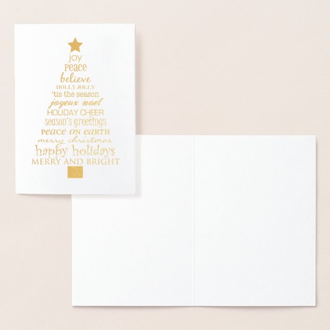 Tarjeta Con Relieve Metalizado Árbol Feliz de Navidad (Demostración)