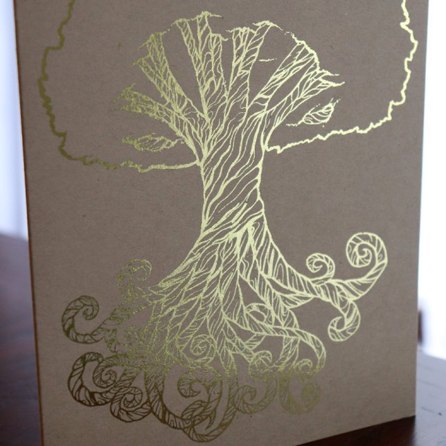 Tarjeta Con Relieve Metalizado Árbol Yggdrasil de vida (Subido por el creador)
