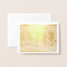 Árboles morados por Relieve metalizado dorado Mark