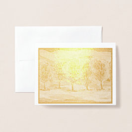 Tarjeta Con Relieve Metalizado Árboles morados por Relieve metalizado dorado Mark