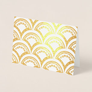 Tarjeta Con Relieve Metalizado Arte Ornamental Vintage Elegante