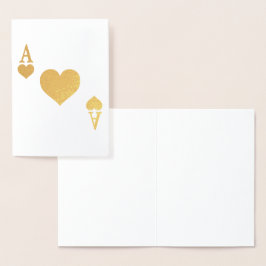 Tarjeta Con Relieve Metalizado As de corazones