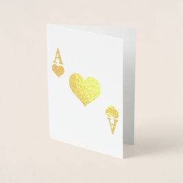 Tarjeta Con Relieve Metalizado As de corazones