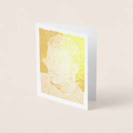 TARJETA CON RELIEVE METALIZADO AUTORETRATO: NARANJA, BLANCO, AZUL 2005